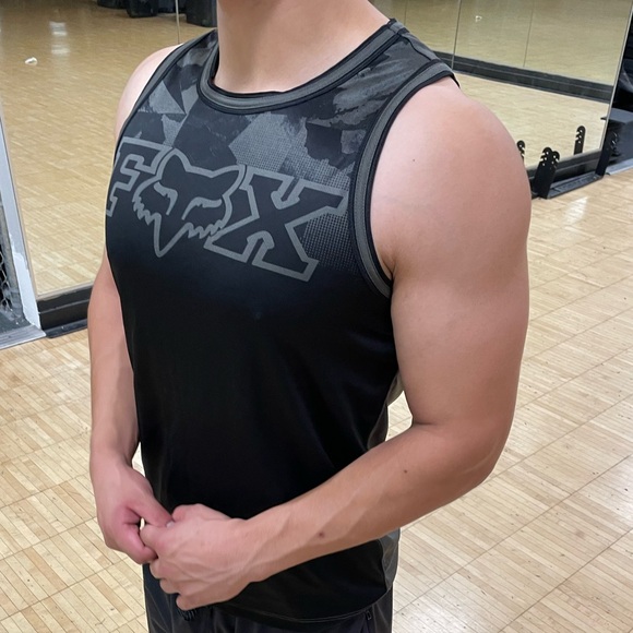 FOX ACTIVE WEAR MEN RACING THICK FABRIC SLEEVELESS TANK TOP SHIRT STRETCHY SPORT - Picture 13 of 16